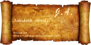 Jakubek Arnó névjegykártya